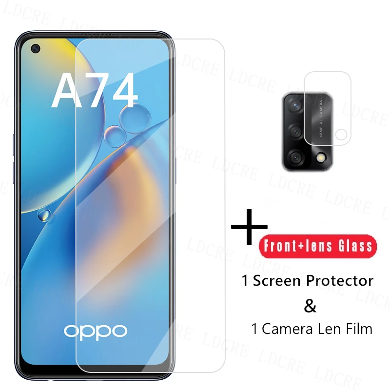 2.5D Clear Glass For OPPO A74 Screen Protector For OPPO A74 Tempered Glass Protective Phone Film For OPPO A74 Camera Len Film