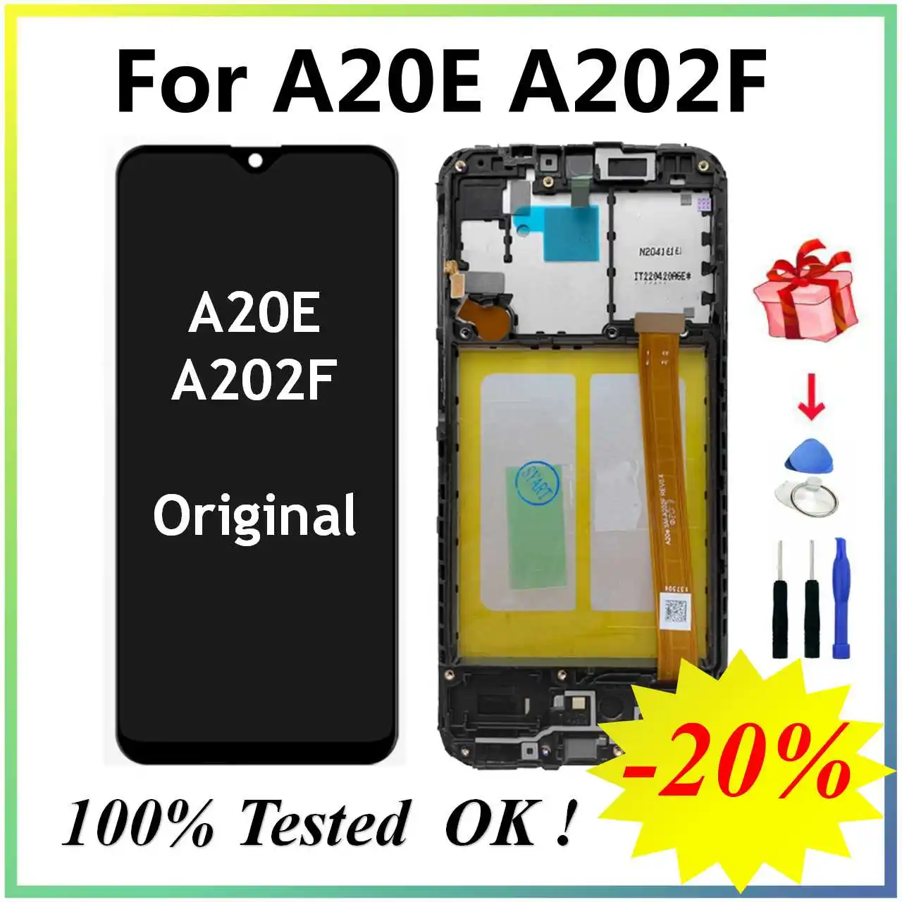 Оригинальный A20E дисплей для Samsung Galaxy A202 ЖК сенсорный экран дигитайзер сборка A202F