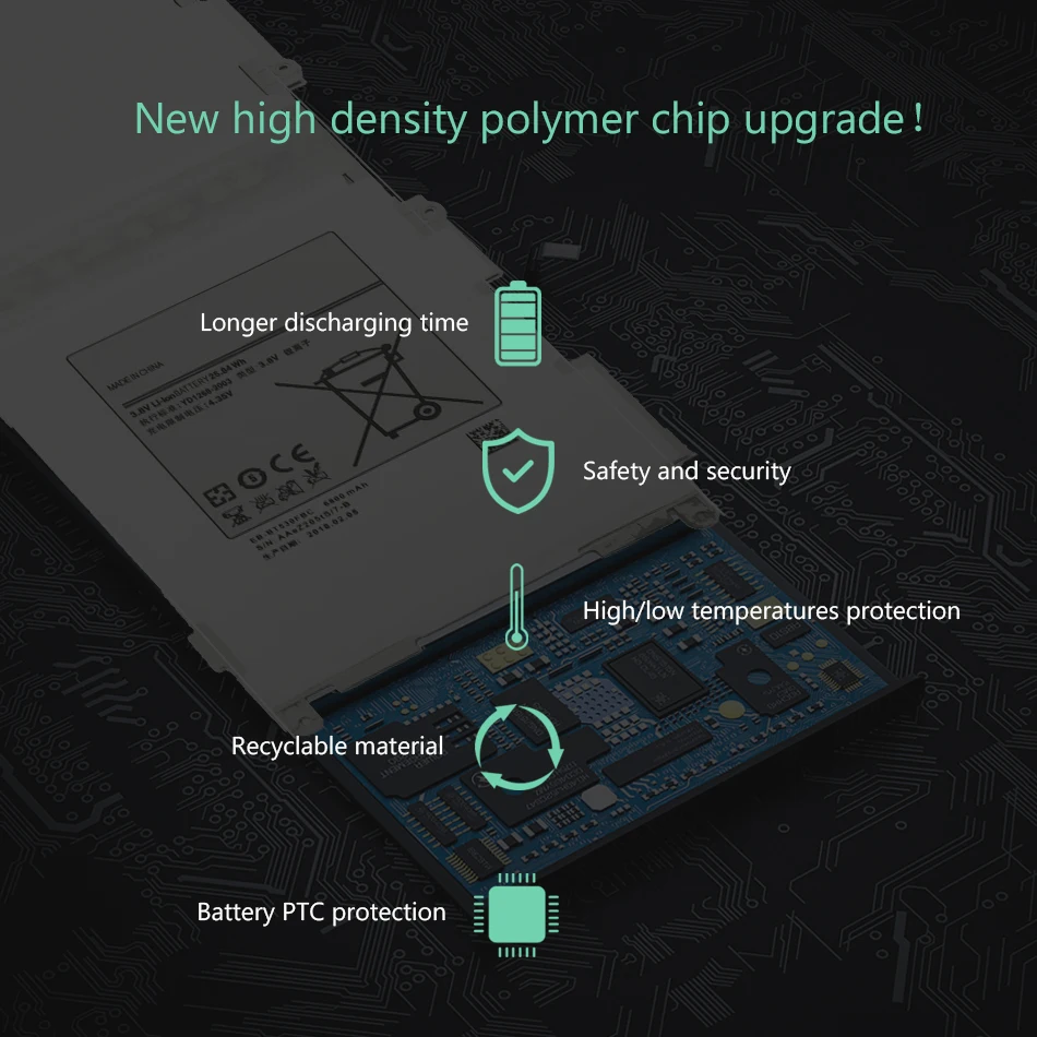 6800 мАч планшет Батарея для samsung GALAXY Tab 4 10," SM-T530 SM-T531 SM-T533 SM-T535 SM-T537 P5220 EB-BT530FBC EB-BT530FBE