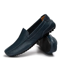 Jkpudun мужской обуви Элитный бренд из натуральной кожи; повседневная обувь для вождения мужские лоферы; Мокасины без шнуровки; итальянская обувь для Для мужчин большие Размеры