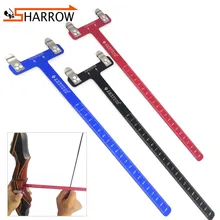 Arco de tiro com arco quadrado t régua material aço inoxidável ferramenta medição caça arco e flecha tiro bowstring posicionamento escala