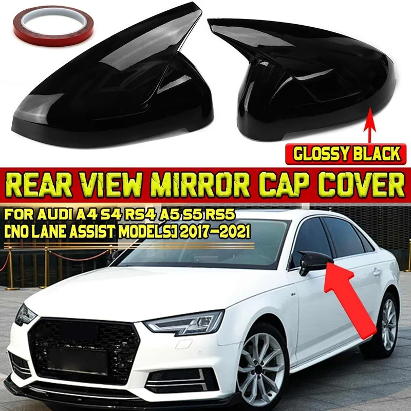 2PcsA4MirrorCoverAddonCarRearViewRearviewSideMirrorCover