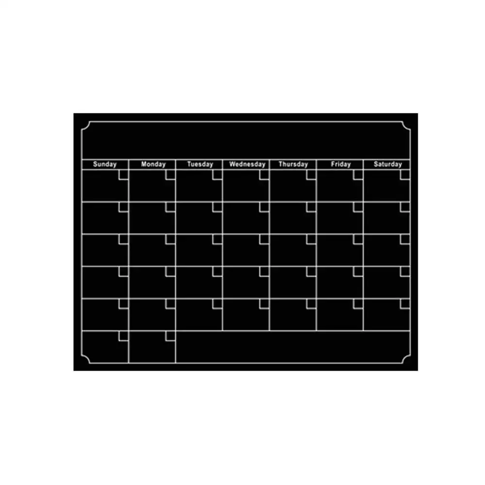 Umitive 1 шт. Магнитный сухой стираемый календарь на холодильник белый черный доска Памятка список делать список ежемесячный ежедневник Органайзер - Цвет: black