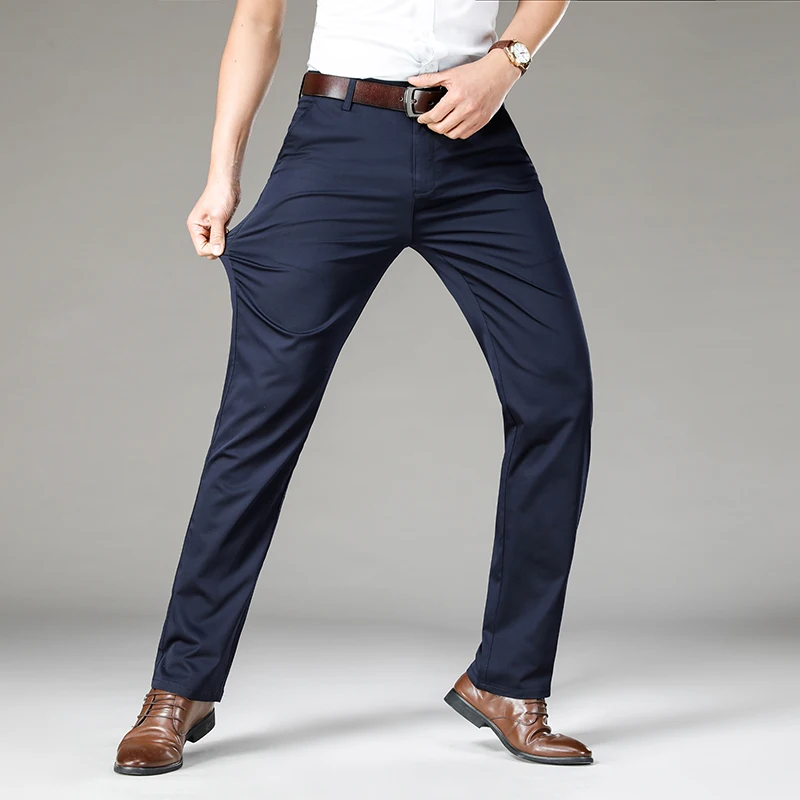 Mens Pants Cotton Casual Stretch Male 