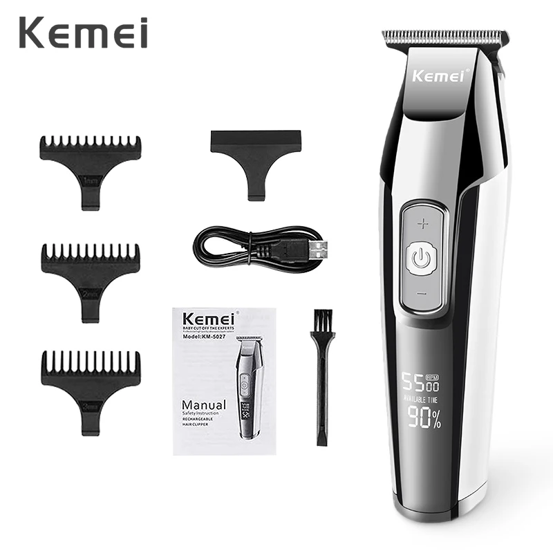 

Kemei Rechargeable Hair Clipper for Men Professional Electric Hair Trimmer Razor LCD Display Hair Cutting Machine Hair Cutter