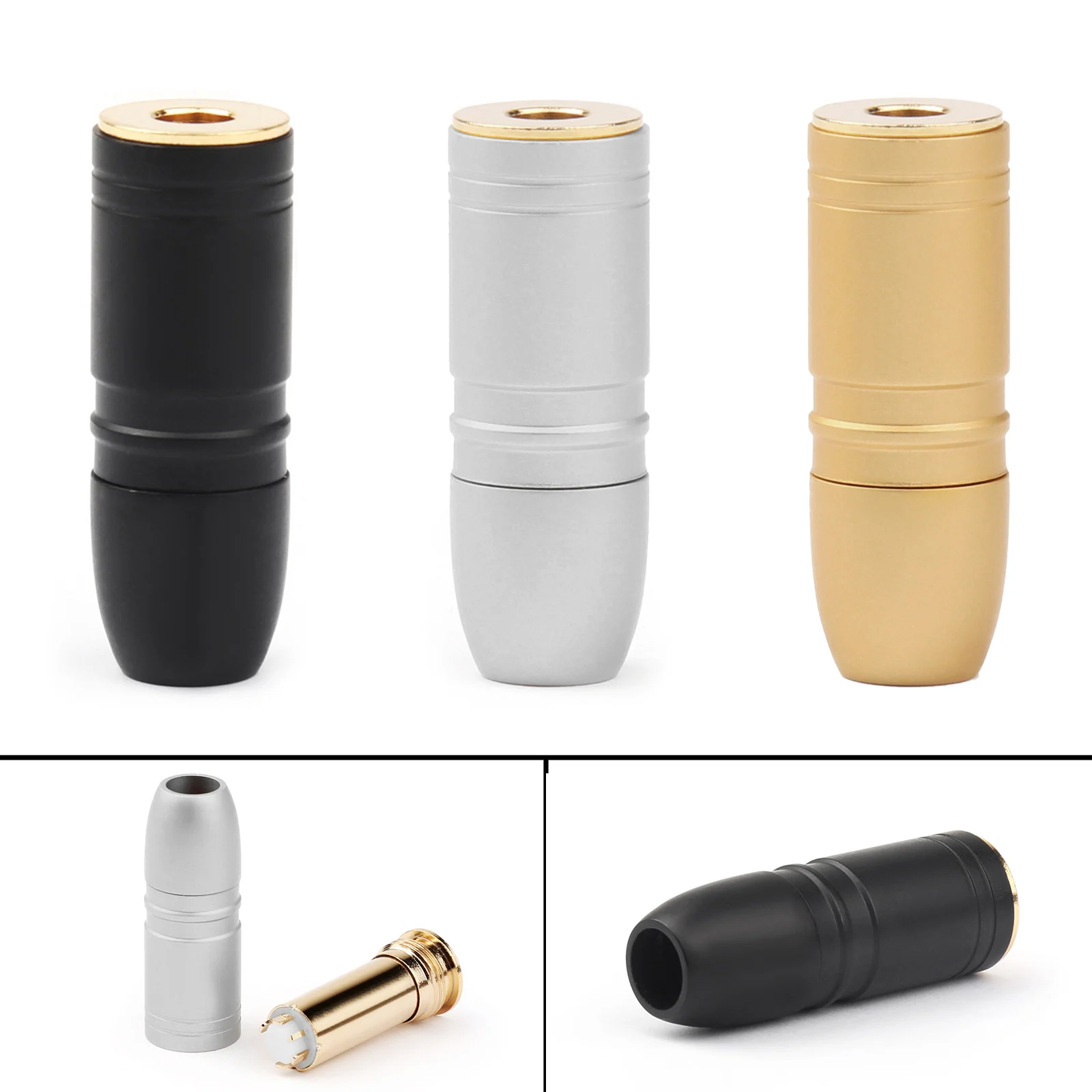 Artudatech 4 Pcs 4 4mm 5Pole Headphone Plug Adapter For Sony NW WM1Z Female Converter Gold Silver Black Connector