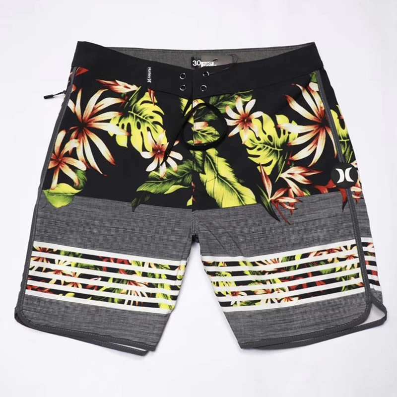 

Hot Tropical Beach Shorts Elastic Soft fabric Loose Comfortable Quick drying Men Vacation Swim Surfing Leisure Board Boardshort