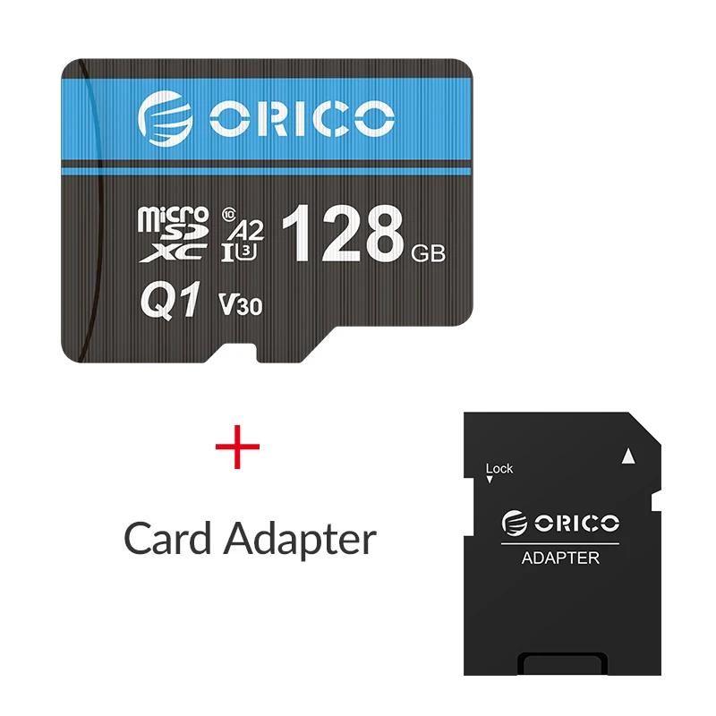 ORICO карта памяти Micro TF/SD, 256 ГБ, 128 ГБ, 64 ГБ, 32 ГБ, MicroSD, Макс. 80 м/с, класс 10, Мини карта TF с адаптером для sd-карт - Емкость: MSQ1-128GB