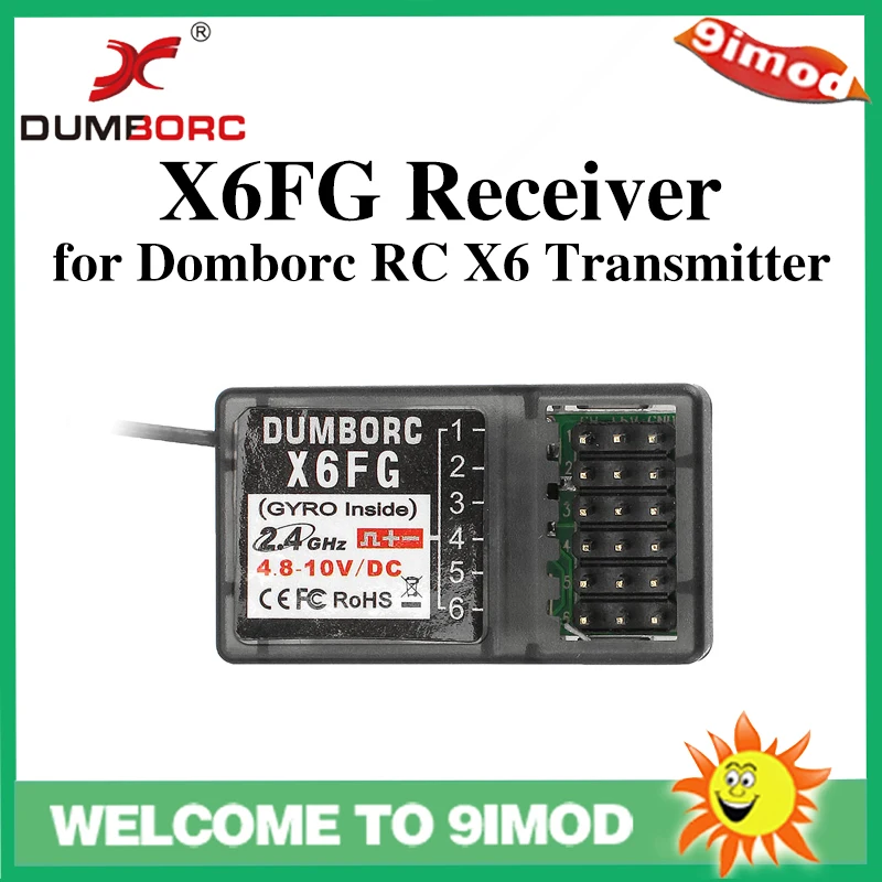 

DUMBORC X6F/X6FG 2.4G 6CH Radio Control System Receiver for Domborc RC X6 Transmitter RC Car Boat Transmitter