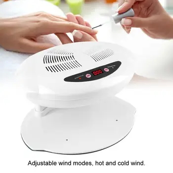 

Nail Lamp Hot & Cold Air Nail Dryer Warm-Cool Nail Polis Drying Fan Manicure Tool White US Plug 110v Lamp For Nails