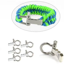 50 шт. цинковый сплав O форма Скоба+ 4 отверстия Регулятор для наружного кемпинга Туризм выживания Веревка Браслеты с пряжкой вспомогательный карабин
