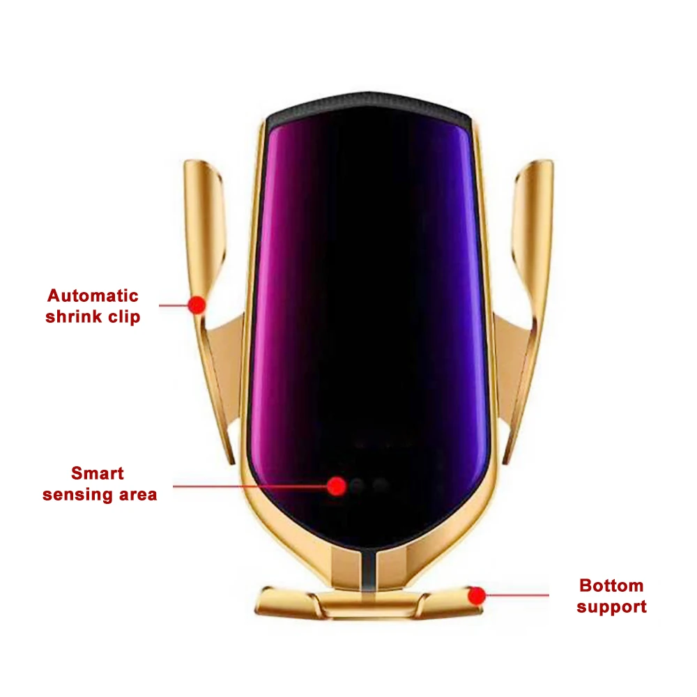 Умный ИК-датчик Автоматический зажим автомобильный держатель беспроводного зарядного устройства для телефона Быстрая зарядка 10 Вт автоматический умный датчик вентиляционное отверстие 3