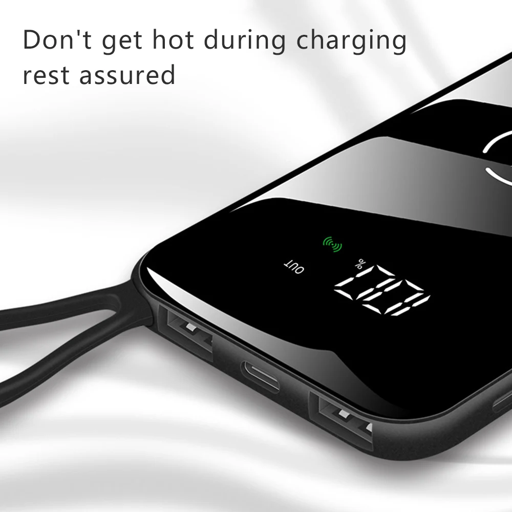 FLOVEME Drahtlose Ladegerät Power Bank Externe Batterie QI 10000mAh Drahtlose Aufladen Power Dual i