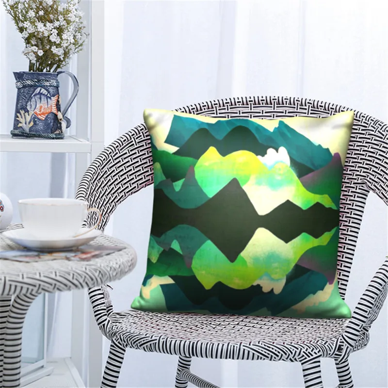 

Creative Sun Mountain Forest Birds Printed Pillow Case Cushion Cover Bed Pillowcase for Car Sofa Throw Pillows Home Decor