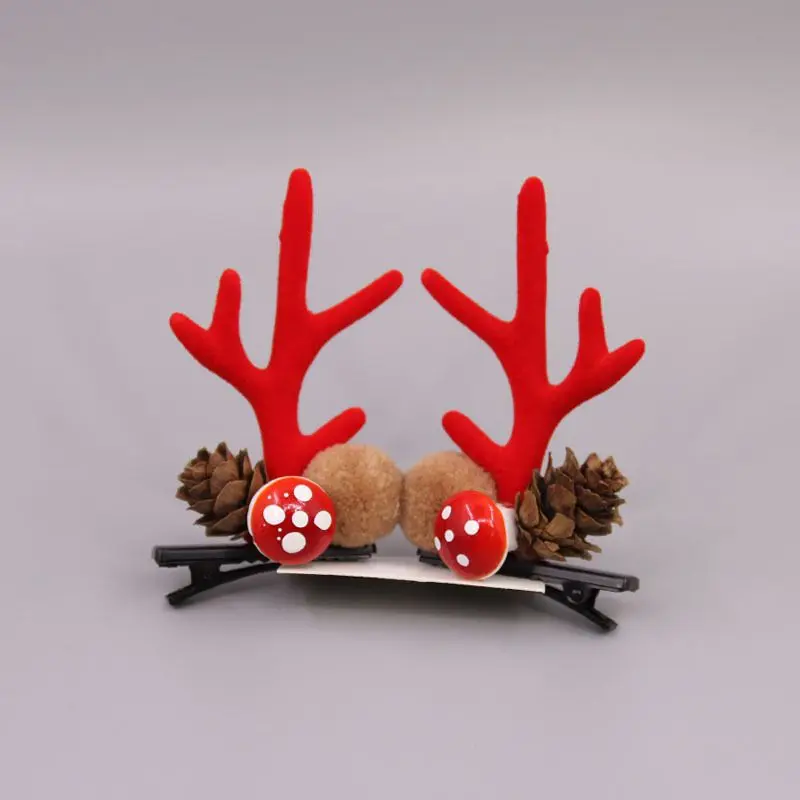 1 шт. Корея Мода Рождество милые заколки для волос оленьи рога гриб искусственный мех мяч девушки женщины шпильки аксессуары для волос