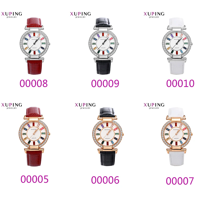 Xuping Белый синтетический фианит часы женские круглые экологические медные подарки на выпускной Роскошные Exquisit часы