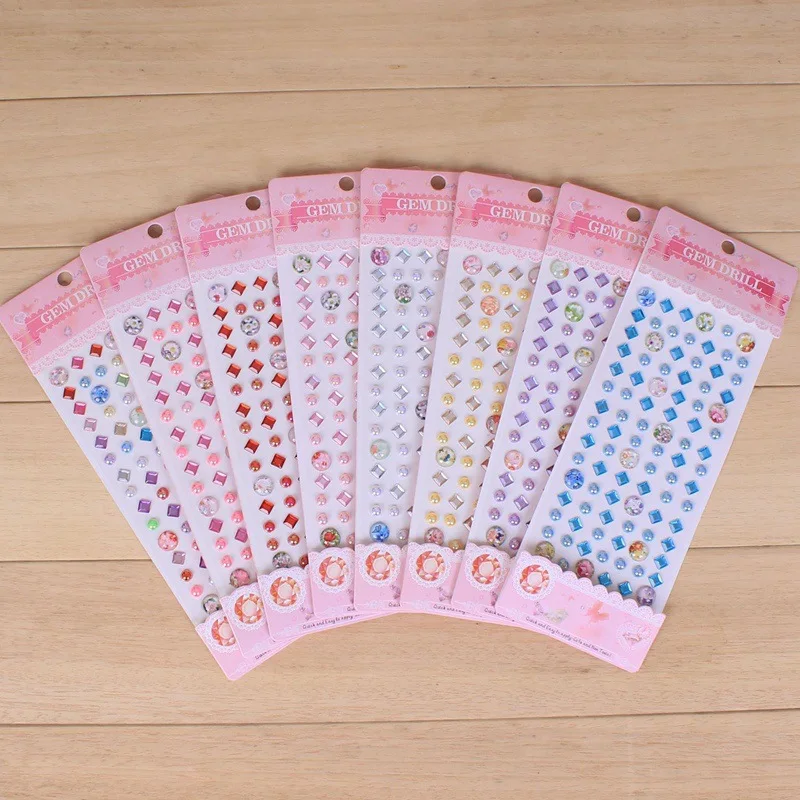 

2019 New Christmas Gift Acrylic Rainbow Diamond Jewelry Toys Sticker For kids DIY Book Laptop Wall Skateboard Kids Anime Sticker