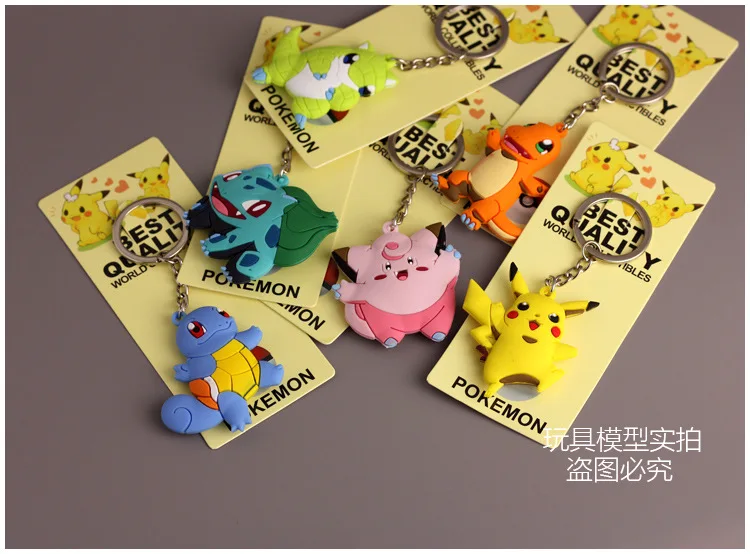 he man toys Pokemon Anime Marowak Abra Gengar Ponyta Porygon Alloy Silicone Keychain Accessories Pendant Bag Key Ring Pendant Birthday Gifts hot toys star wars