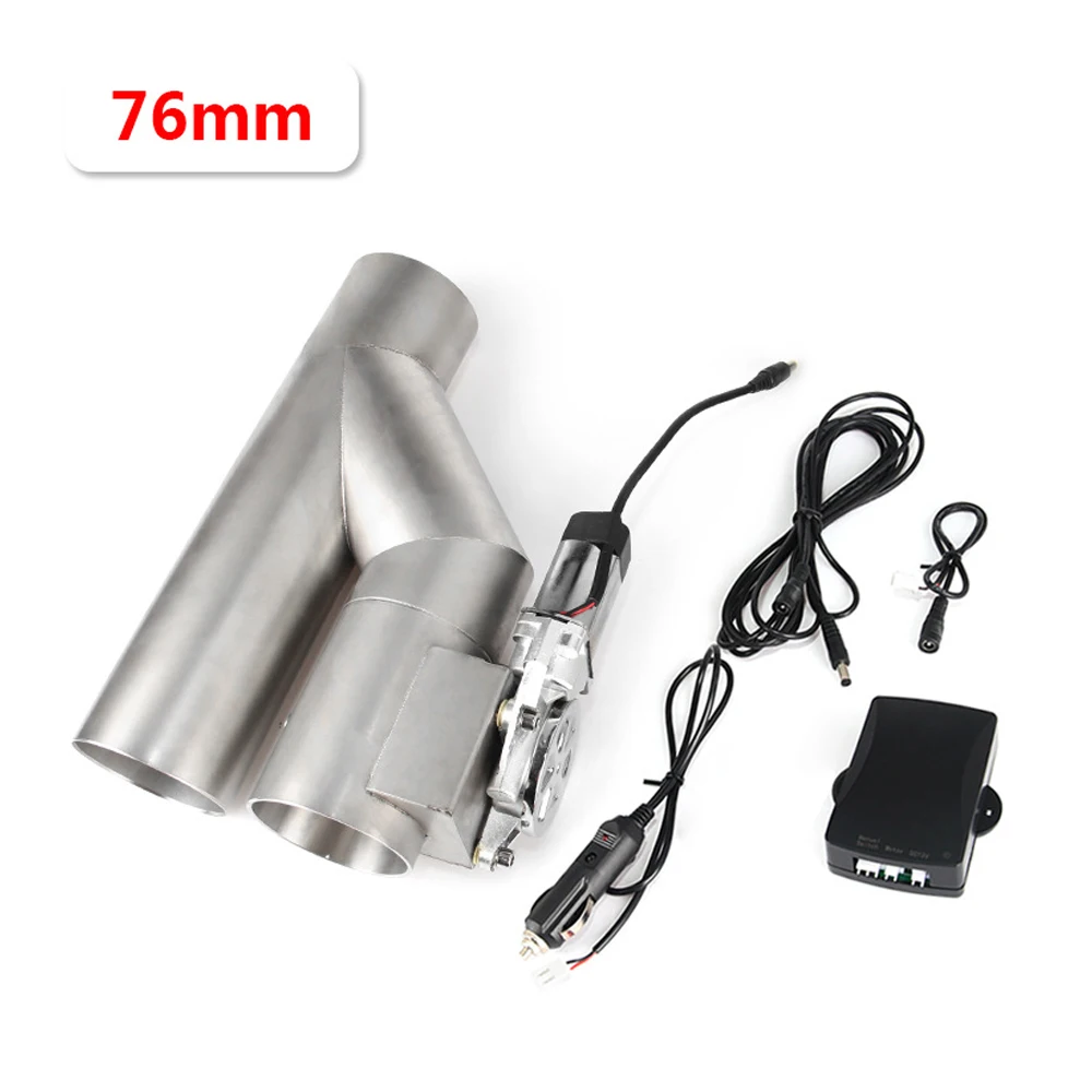 

2.5" 3.0" Y Pipe Double Electric Exhaust Cutout Dual Valve Stainless Steel Headers + Remote Control Cut Out Kit Automatic Manual