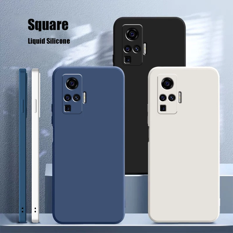 Оригинальный квадратный чехол для телефона VIVO X50 Pro Plus Lite X51 Fundas VIVOX50 X50Pro X50Lite жидкостный мягкий силиконовый, роскошная тонкая задняя крышка