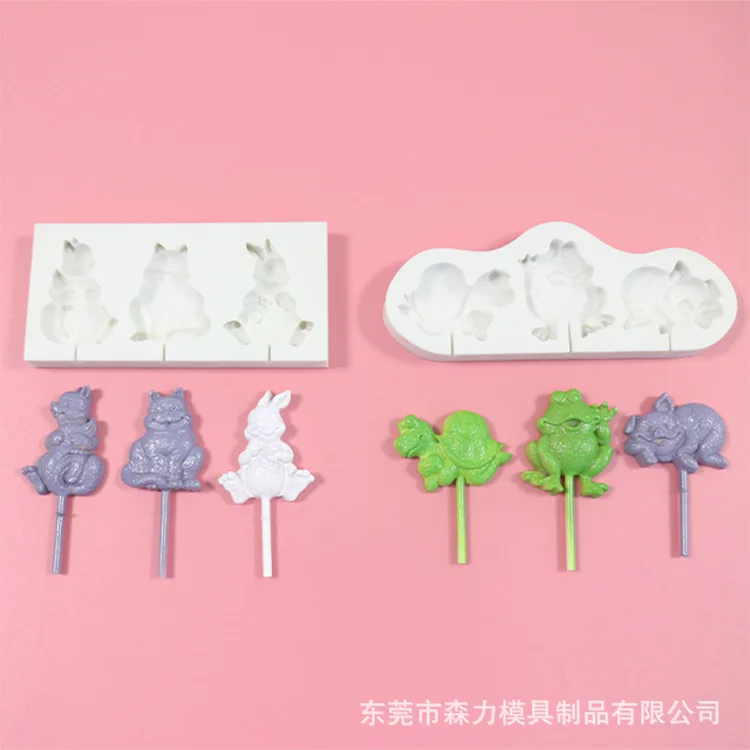 Silicone Turtle Squirrel Rabbit Chocolate Bakery Lollipop Mold