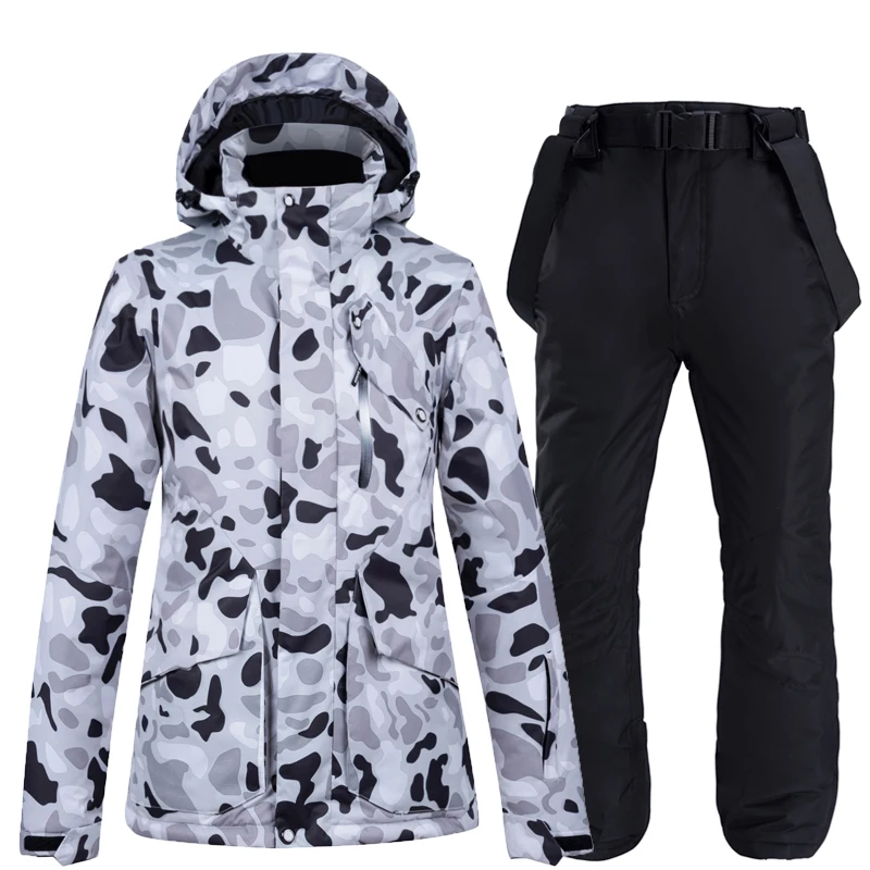 Новая лыжная куртка и брюки, зимние костюмы для женщин, лыжные комплекты, теплые водонепроницаемые ветрозащитные комплекты для сноубординга, зимние уличные clouthes - Цвет: Sets 1