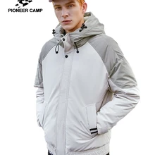 Пионерский лагерь, модный мужской пуховик, толстый, цвета хаки, с капюшоном, теплый, на молнии, пальто, куртки, AYR903428