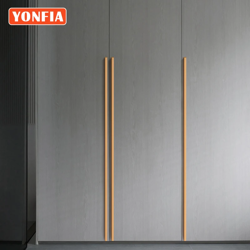 YONFIA 3745 Long Aluminium Profile Furniture Cupboard Handle Wardrobe Kitchen Cabinet Drawer Pull Handle Long Closet Door Handle