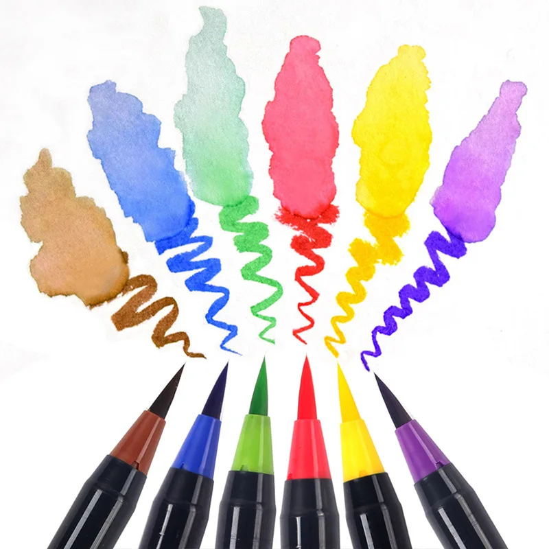Haile 72Color Watercolor Art Markers Soft Brush Pen Water Color Ink Pen Set  For Calligraphy Coloring Painting Manga Art Supplie
