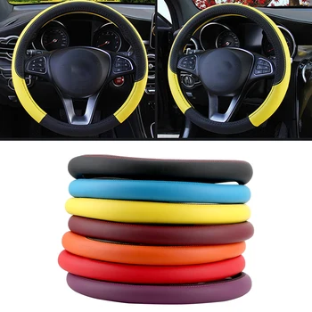 

LEEPEE Universal Auto Steering Wheel Covers 37-38cm Micro Fiber Leather Sport Car Steering Wheel Cover Anti Slip Breathable