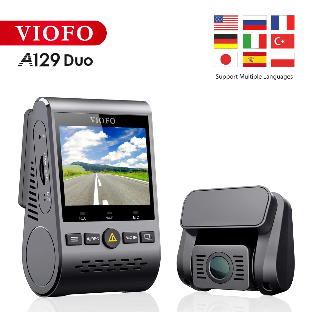 Дешево VIOFO A129 двухканальный 5 ГГц Wi Fi Full HD видеорегистратор DashCam IMX291 двойной Starvis сенсор HD 1080P Автомобильный видеорегистратор Дополнительная камера ...