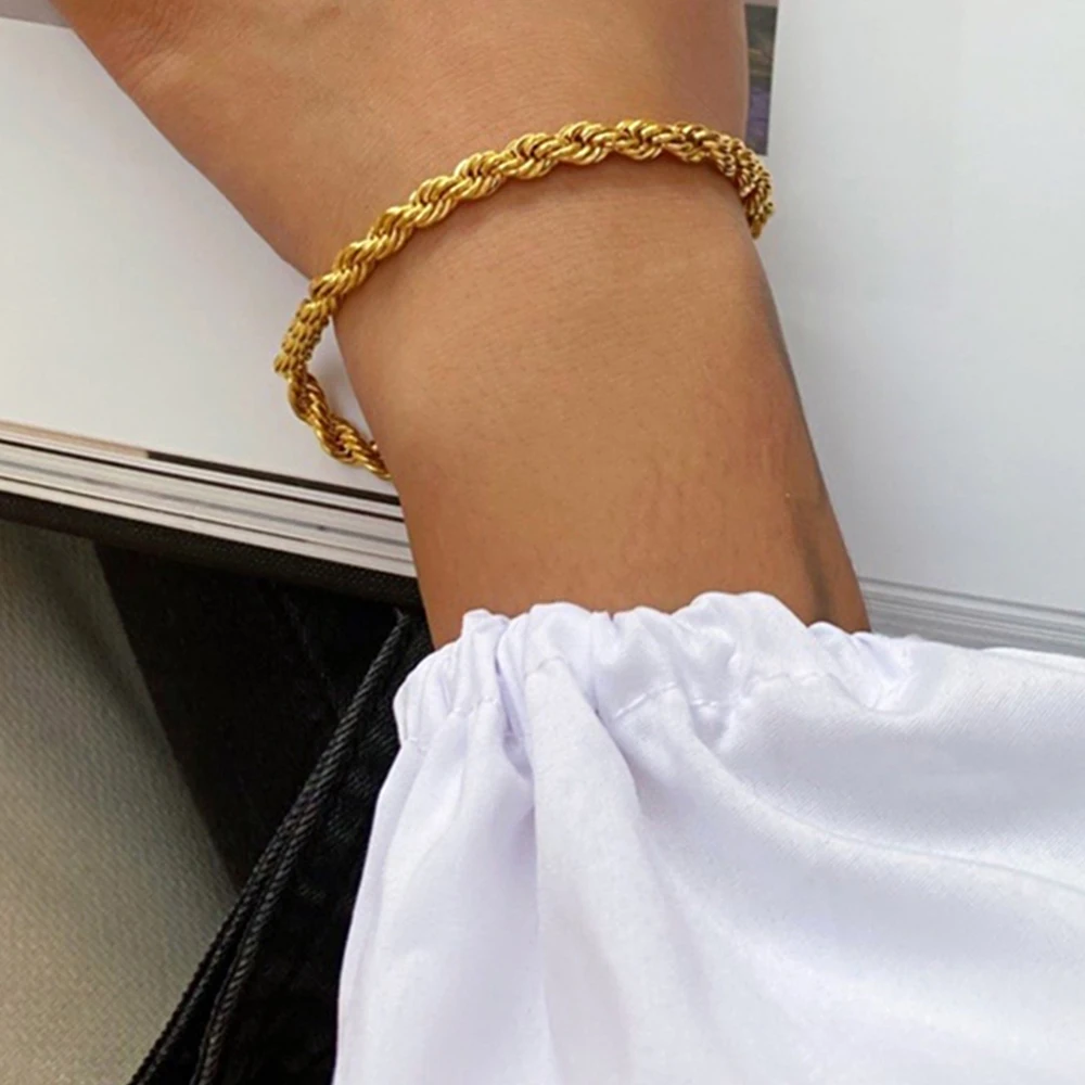 Chain Bracelet for Woman Stainless Steel Necklace 4MM