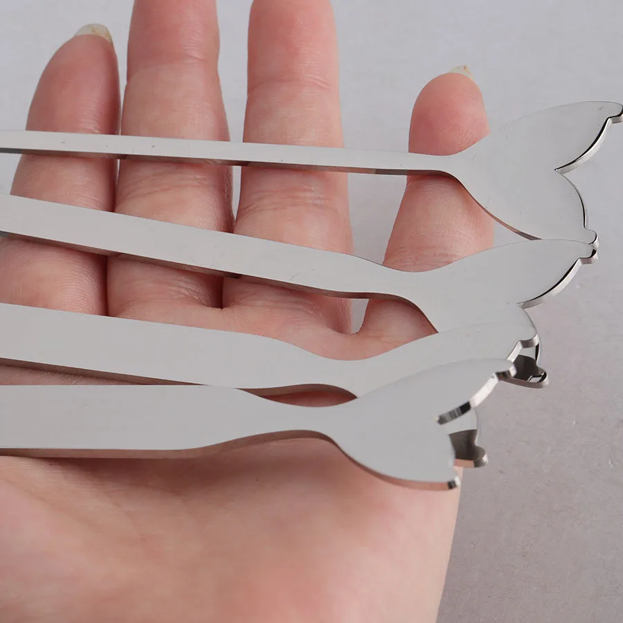 Серебряное зеркало из нержавеющей стали Русалка рыбий хвост полоски DIY c-образный Открытый браслет из нержавеющей стали полосы