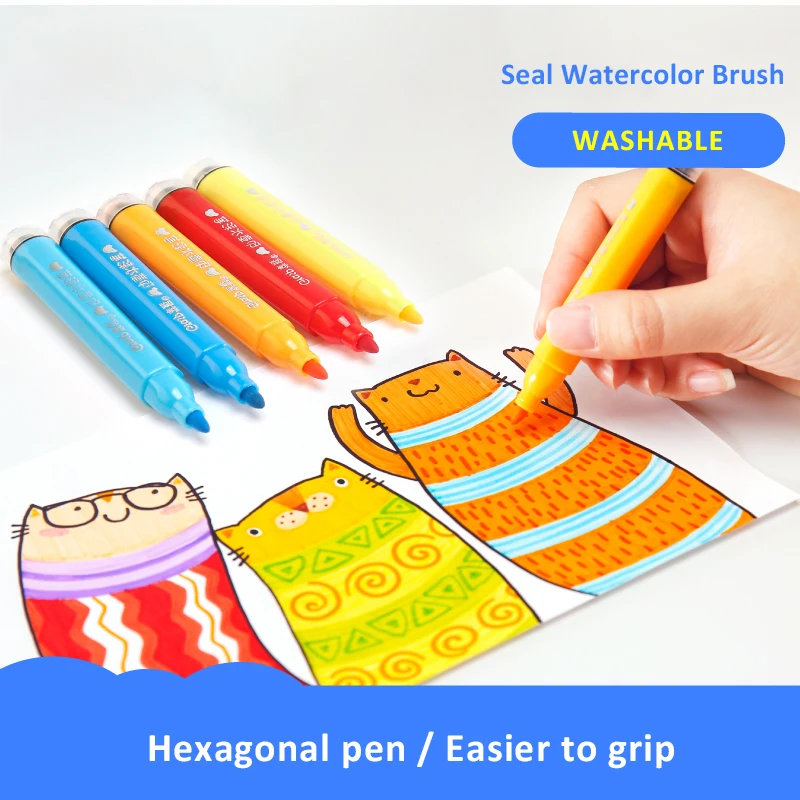 Juego de bolígrafos de dibujo para niños, juego de bolígrafos lavables a Color agua, rotulador de grafiti artístico, juego de 12/18/24/36/48/60 colores|Crayones| - AliExpress