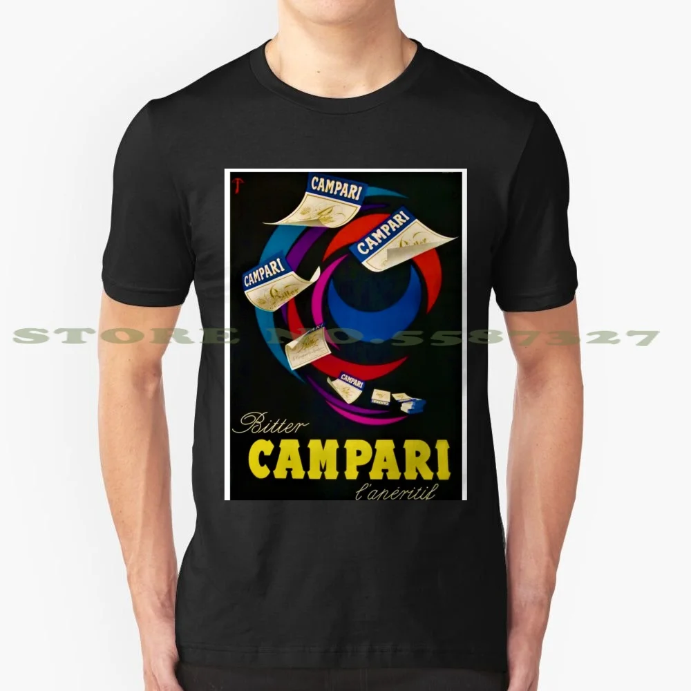 1948 Bitter Campari аперитив винтажный литографический принт модный дизайн футболка Cordial