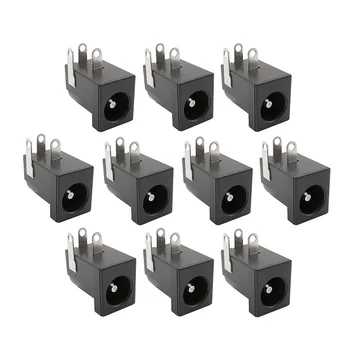 

100pcs DC005 5.5x2.1mm Barrel-Type PCB Holder DC Power Supply Jack Socket Female Mount Connector DC-005 2.1mm X 5.5mm Black