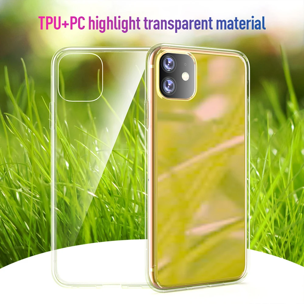 Прозрачный защитный чехол для iPhone 11/11 Pro/Max ультра тонкий прозрачный мягкий TPU + PC