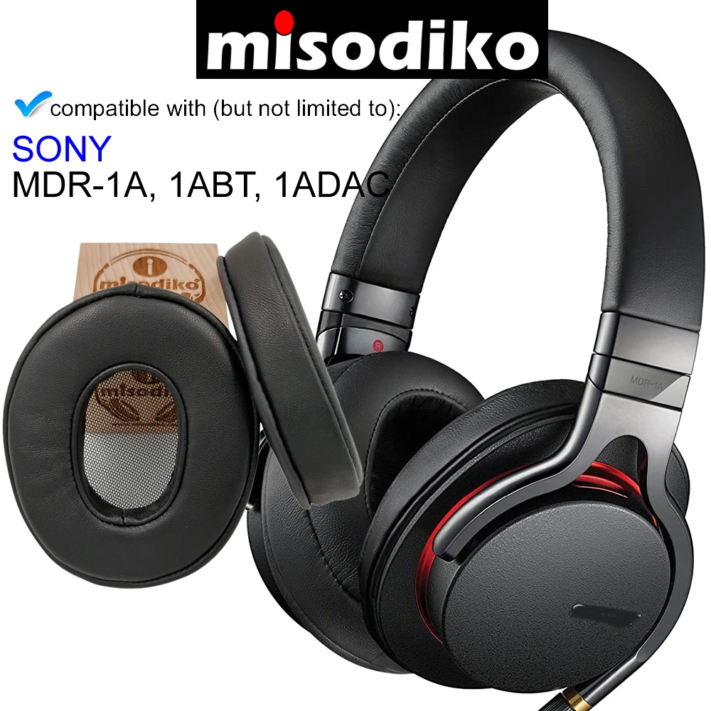 misodiko [Upgraded Sheepskin Leather] Replacement Ear Pads Cushion for Sony MDR1A MDR-1A MDR-1ABT MDR-1ADAC Headphones Earpads |