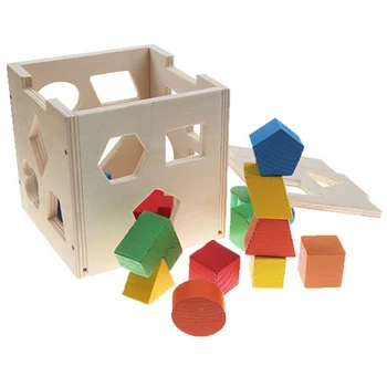 

15 Holes Kids Toys Wooden Shape Sorter Geometric Shapes Building Block Matching Cognition Baby Early Educational