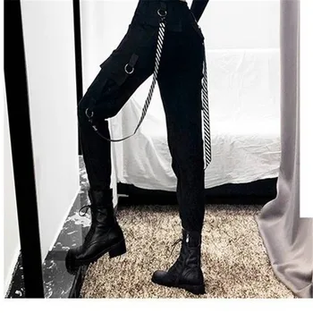 

Streetwear Cargo Pants Women Casual Joggers Black High Waist Loose Female Hip Hop Trousers Korean Style Ladies Pants Capri