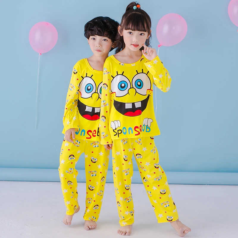 Осенние пижамные комплекты для детей; детский Пижамный костюм с героями мультфильмов; весенняя одежда для сна с длинными рукавами для девочек; пижамный комплект для малышей; домашняя одежда для мальчиков