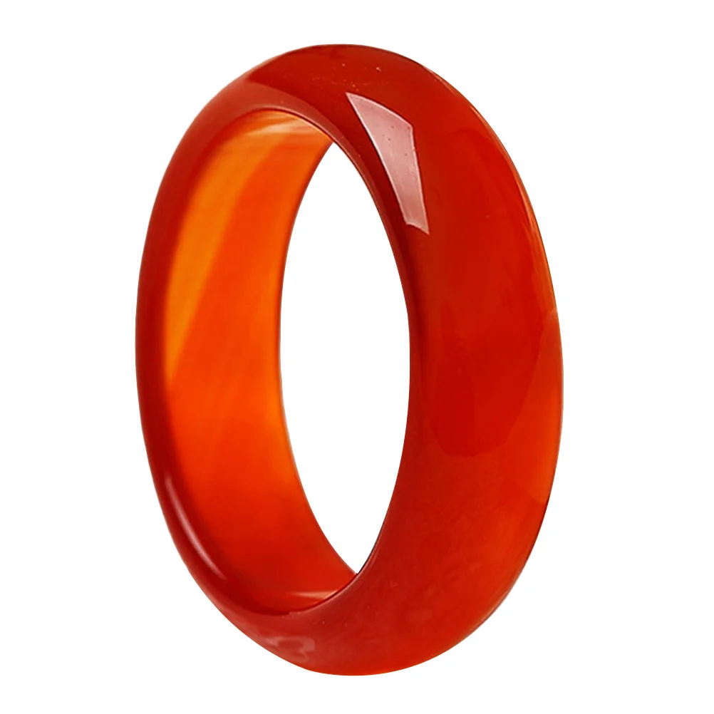 Red Carnelian Crystal Ring Natural Agate Plain Band for Women and Girls Fashion Jewelry | Украшения и аксессуары