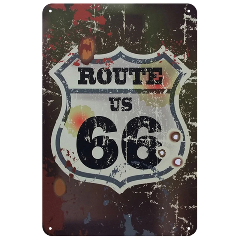 Route 66 табличка металлическая винтажная жестяная вывеска Pin Up потертый шик Декор винтажные металлические знаки украшение бара металлический плакат для паба металлическая пластина