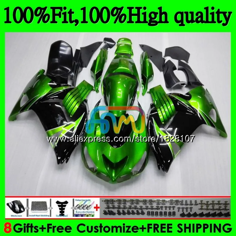 Инъекции для KAWASAKI ZX 14R ZZR1400 ZX-14R 21BS. 5 зеленый ZX14R 06 07 08 09 10 11 2006 2007 2008 2009 2010 2011 обтекатель - Цвет: No. 1