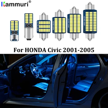 

KAMMURI 8Pcs No Error Canbus White LED Car Interior Bulbs Package Kit For 2001-2005 Honda Civic led Interior Light + Tool