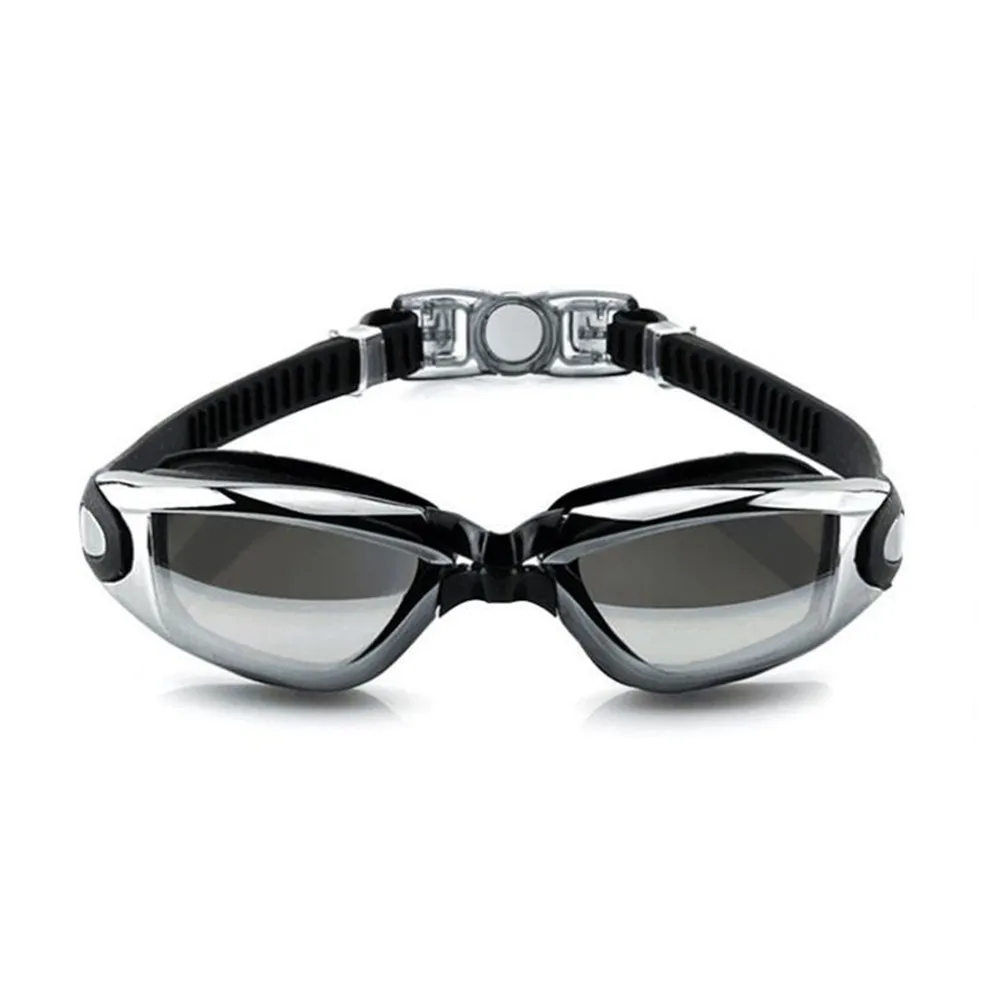 Посеребренные водонепроницаемые очки для плавания и противотуманные очки для наружного плавания 200-1015 - Цвет: black mirror
