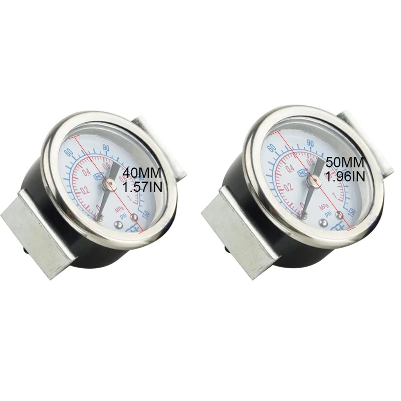 

Metal 0~1.0MPa 0~150psi Precise pointer indication Pressure Gauge with Bracket Panel Type Double Scale Display