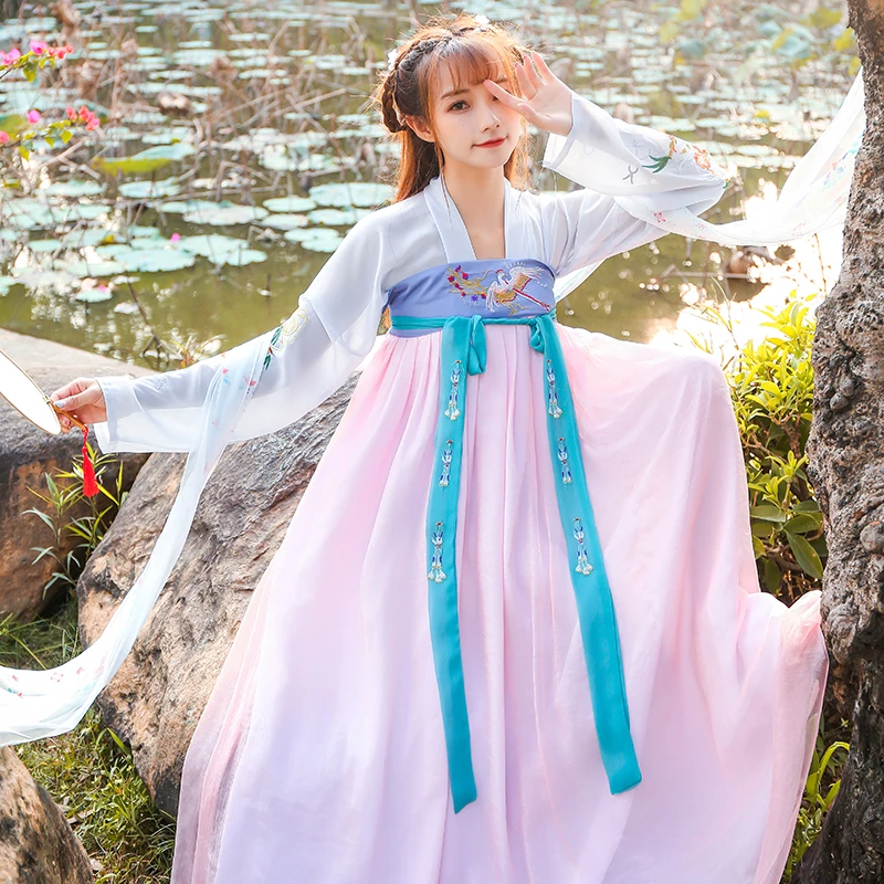  Chinese Traditional Female Elegant Fairy Clothing Tang Dynasty Clothes Women Cosplay Performance Co