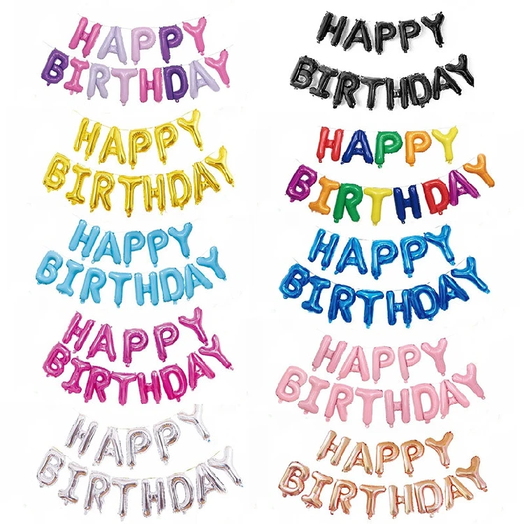 

16 Inch Letters HAPPY BIRTHDAY Foil Balloons Boy/Girl Happy Birthday Party Decoration Kids/Adult Air Rose Gold Silver Balloon