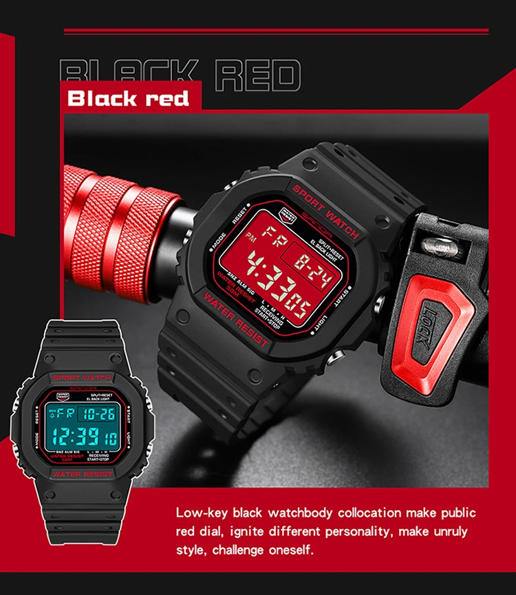 SANDA Multifunction LED Digital Watch Mens Sport Watch Men Ms Water proof Wristwatches Fashion Electronic clock Reloj de hombre